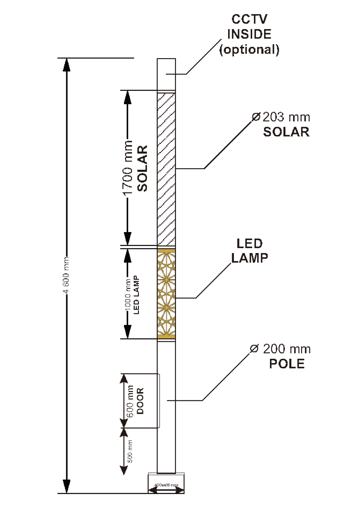 Garden Decorative Solar Smart Pole CAD