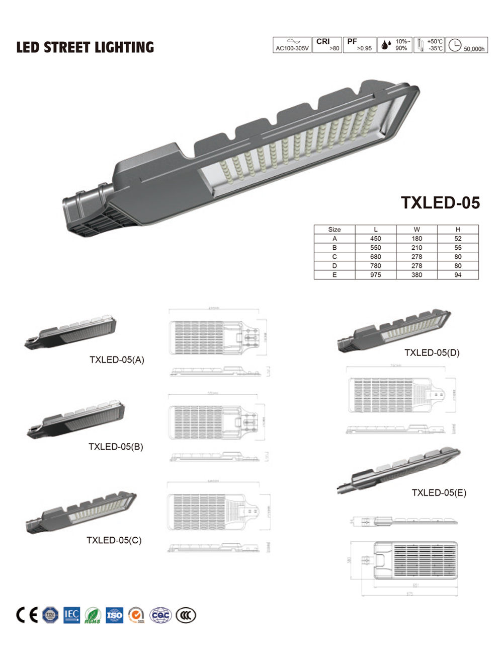 TXLED-05 Чароғи кӯчаи LED 3