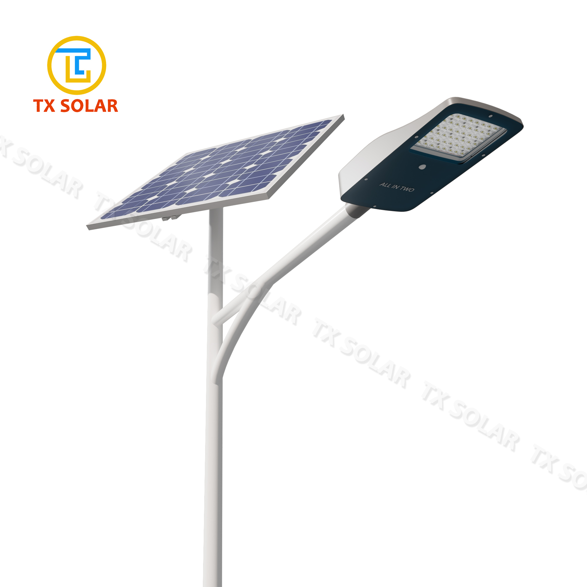 30W~60W All In Two Solar Street Light with Pole