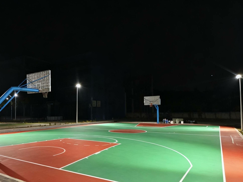 Basketball court light poles
