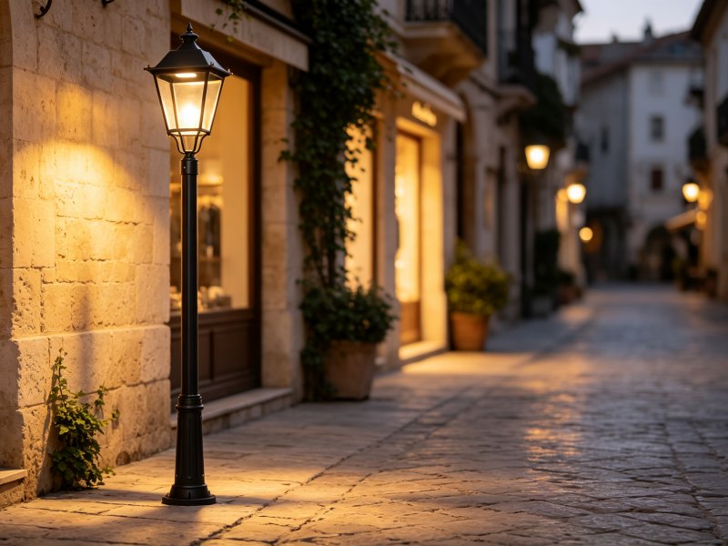 Courtyard light poles
