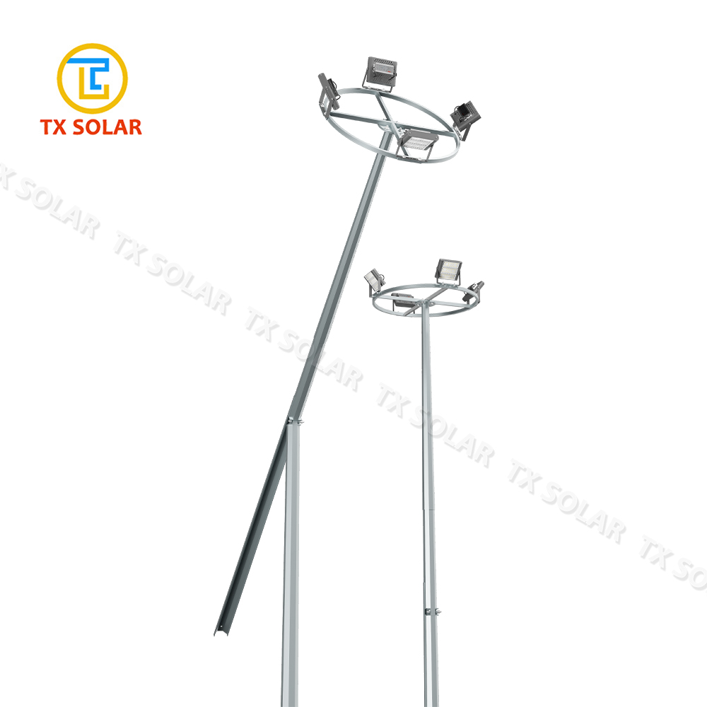 4m-20m Galvanized Mid Hinged Pole