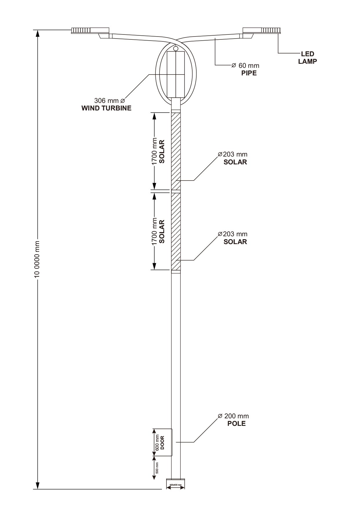 Motorway Solar Smart Pole CAD