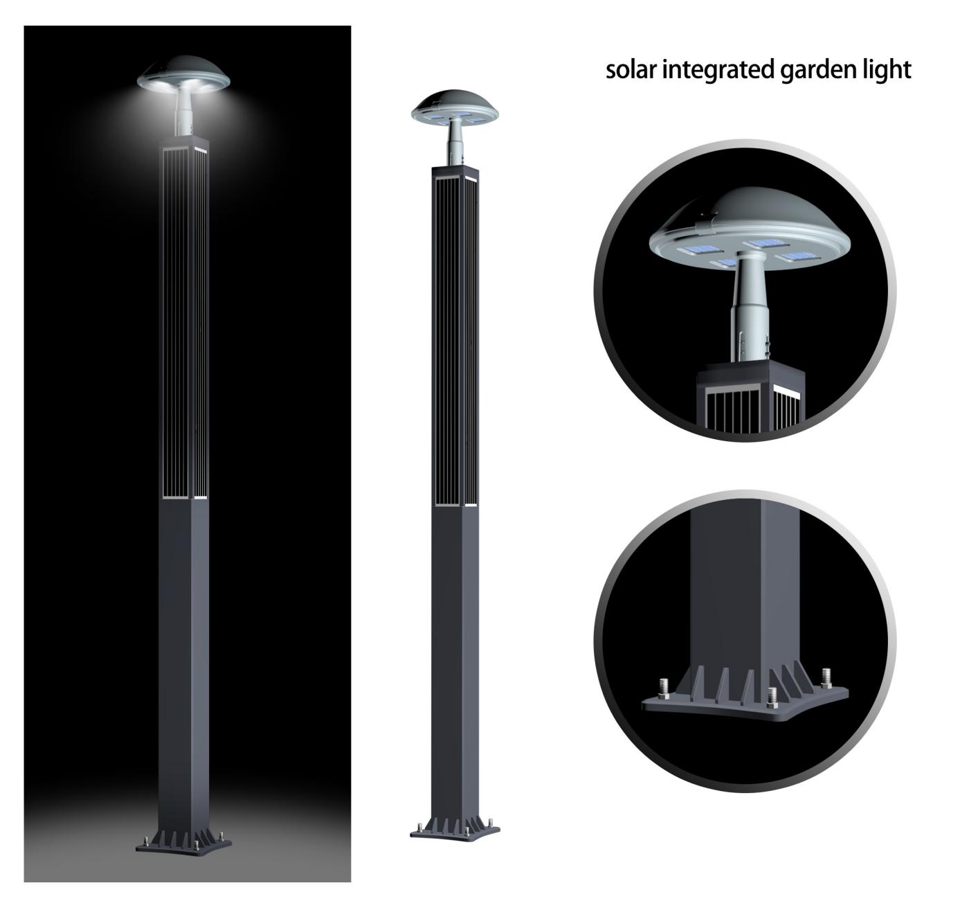 Solar integrated garden light