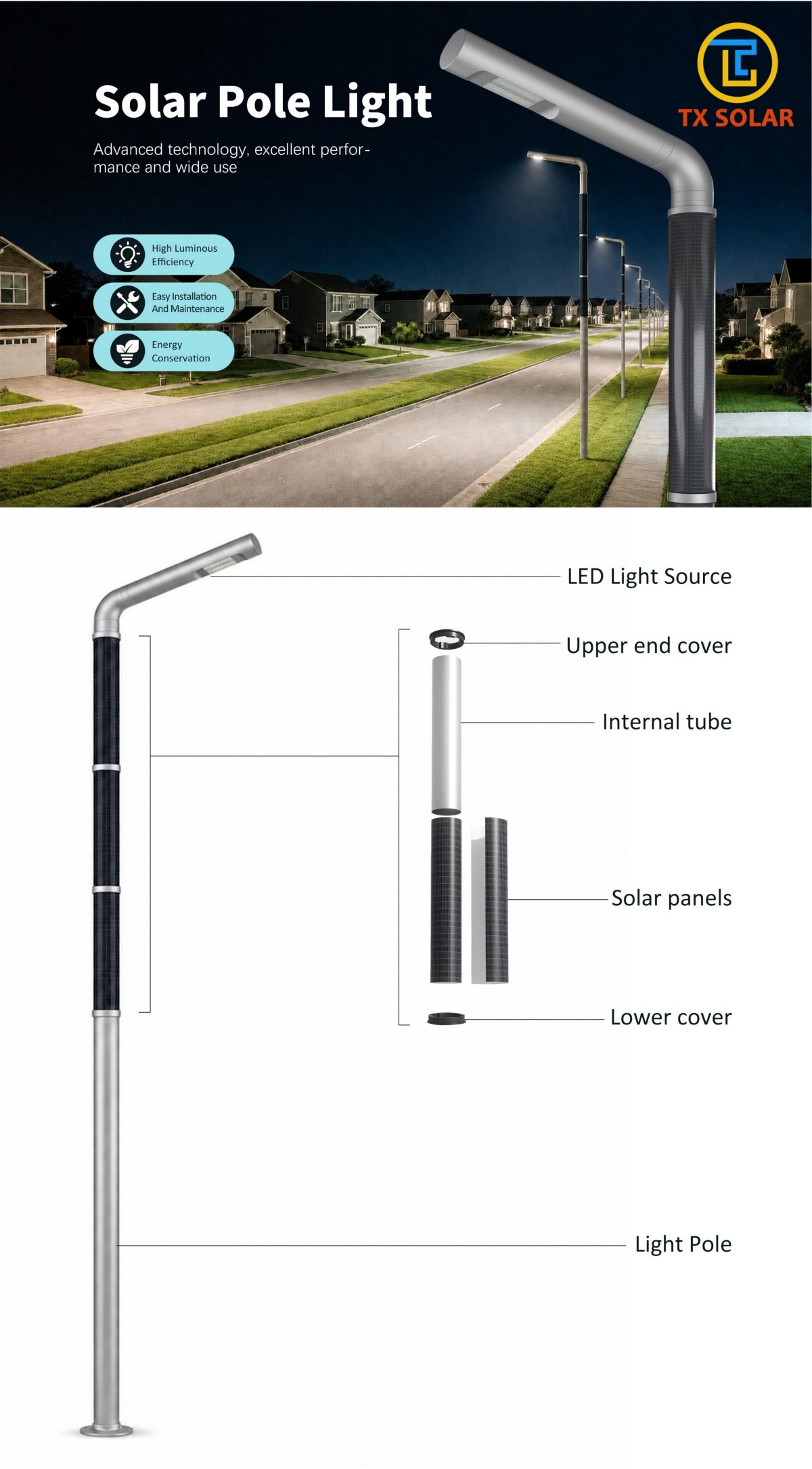 Solar pole light supplier