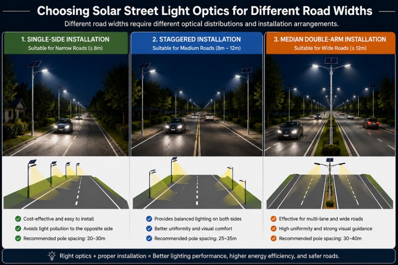 Solar street light optics