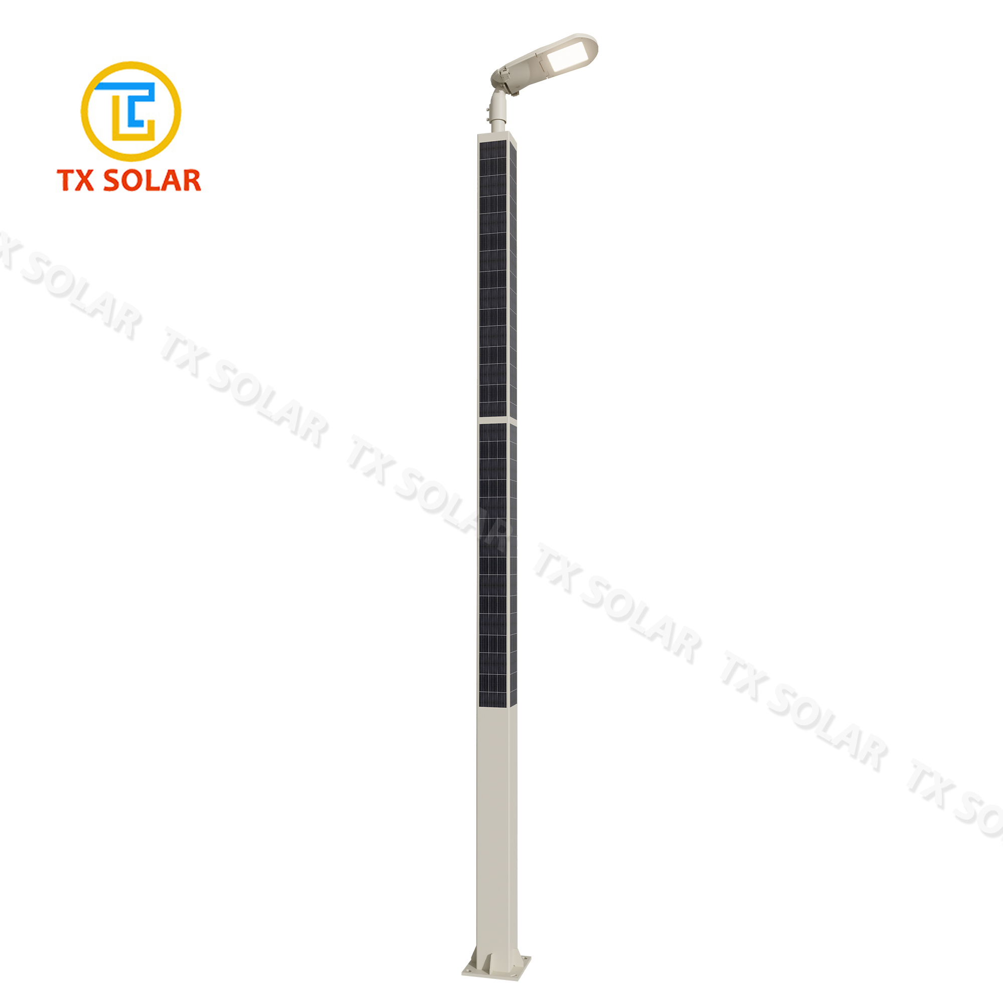 All-in-One Solar Square Pole Light for Smart Residential Pathways