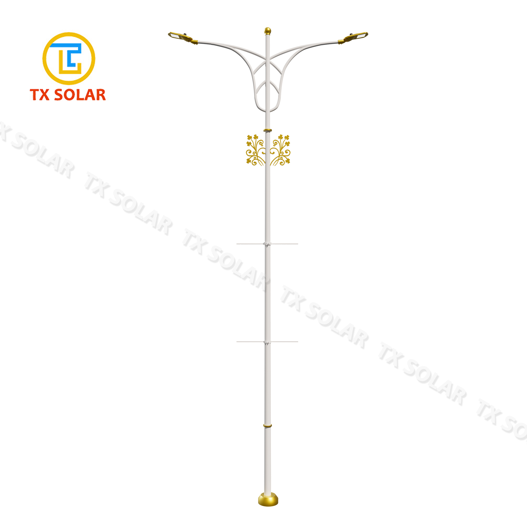 European Style Double-Arm Decorative Lamp Pole With Poster