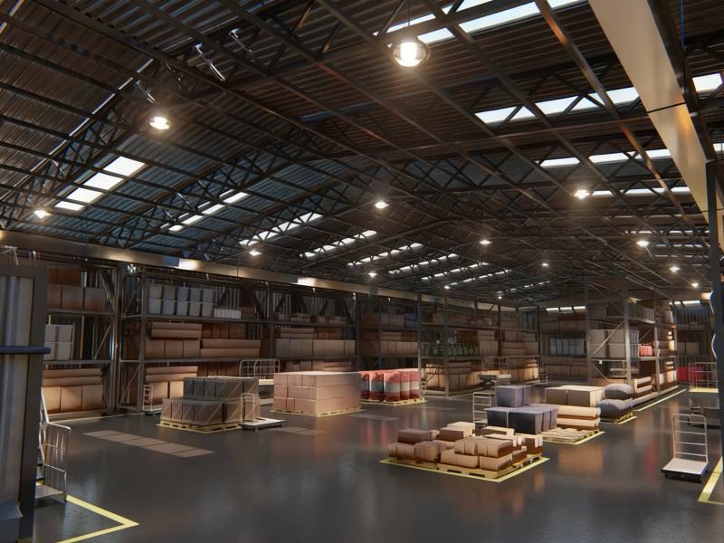 steel-structured factory lighting